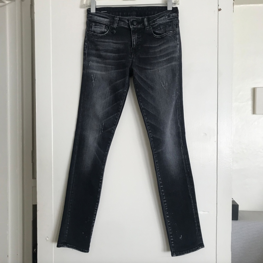 R13 PREMIUM BLACK WASHED DENIM JEANS